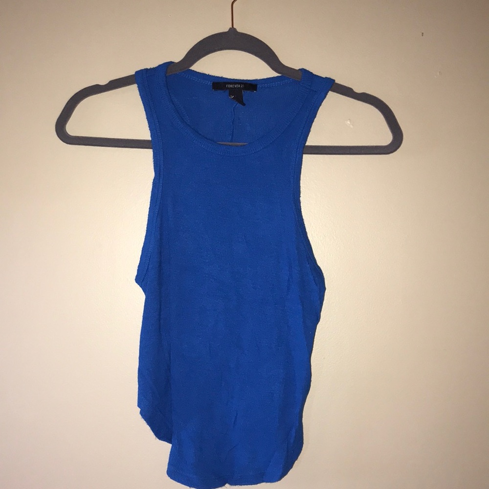 Bright blue tank